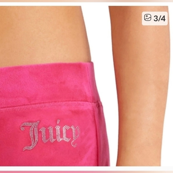 Juicy Couture Pink Velour Track Pants - Picture 3 of 6